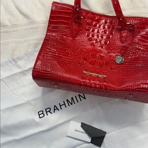Brahmin Scarlet Embossed Tote